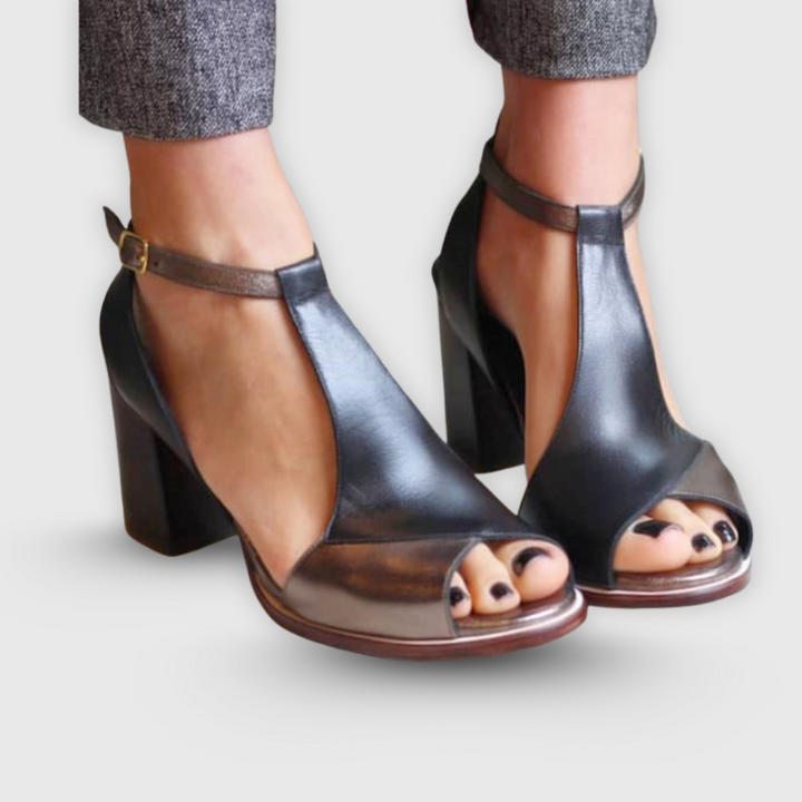 Anais™ | Sandalo con Tacco Bloccato e Patchwork