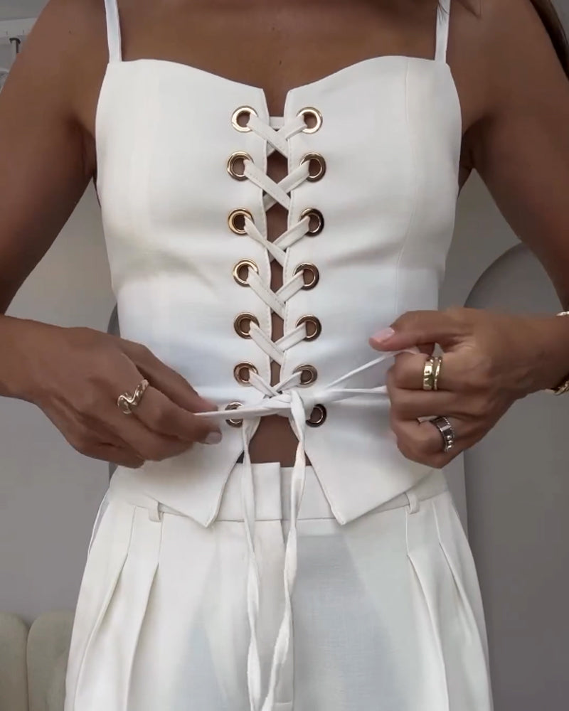 Luca | Set Due Pezzi con Top e Pantaloni Eleganti