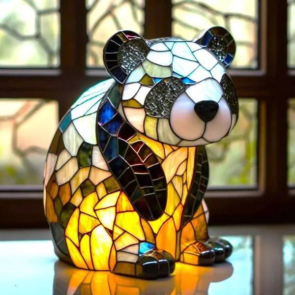 Pandaou | Lampada panda Magisk in vetro colorato