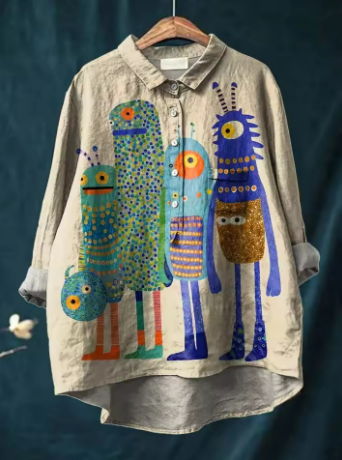 Sofia ® | Blusa con Stampa Mostri Colorati