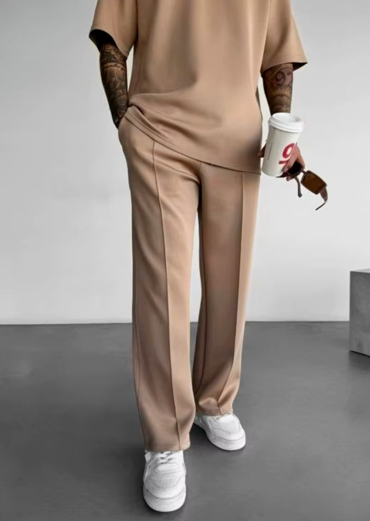 Pantaloni Uomo Casual Sportivi Straight Fit Quattro Stagioni