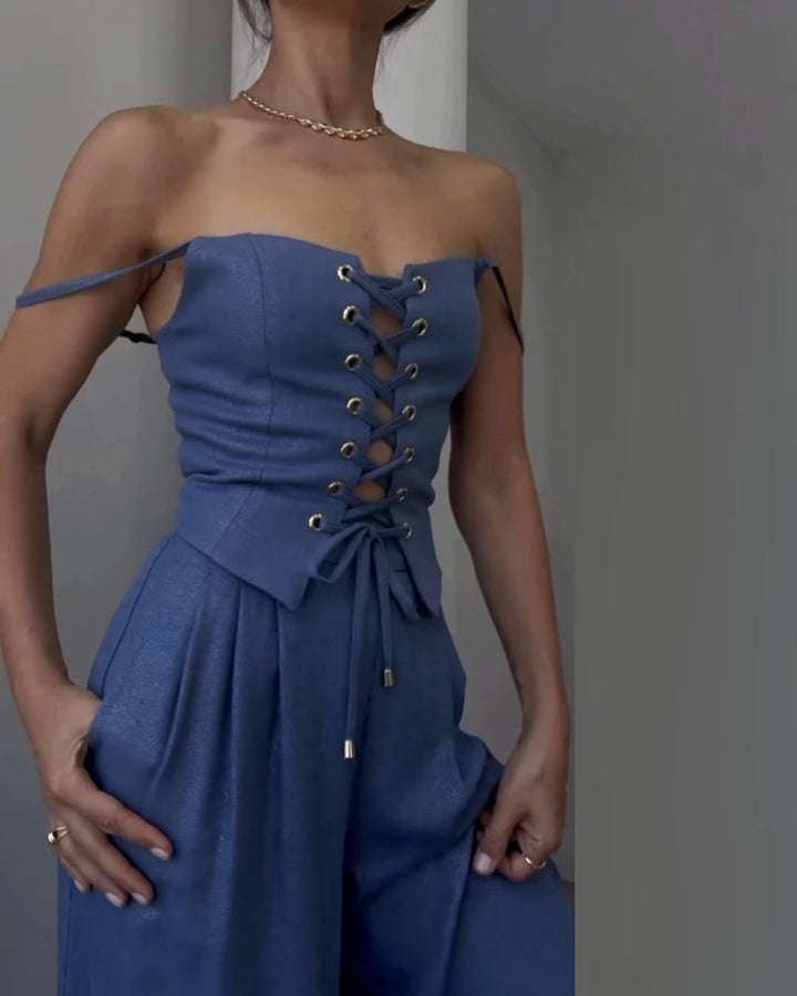 Luca | Set Due Pezzi con Top e Pantaloni Eleganti