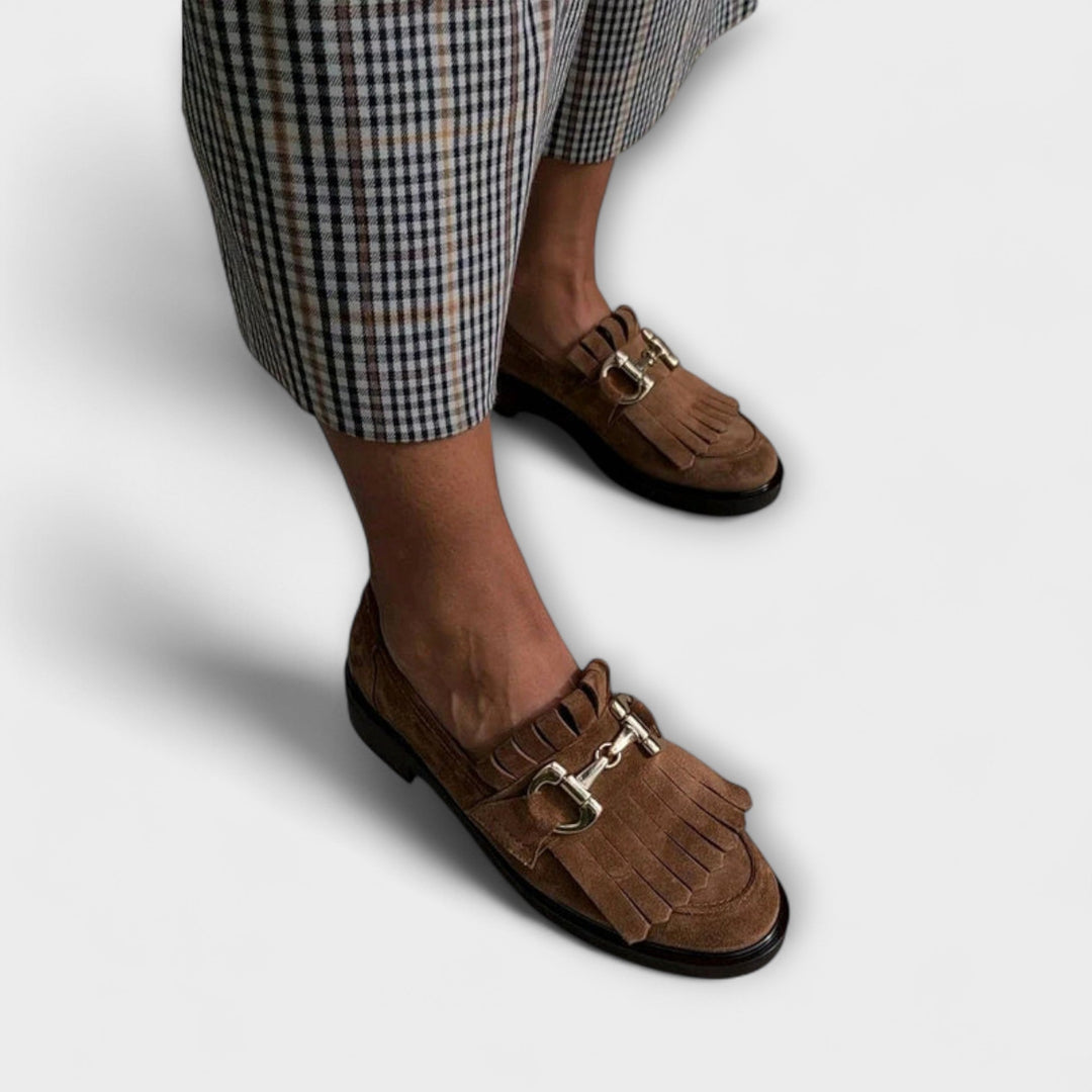 Fleur™ | Loafer Elegante in Similpelle Scamosciata con Punta Arrotondata