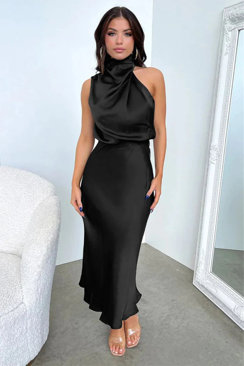 Diane™ | Abito Elegante in Seta con Schiena Scoperta