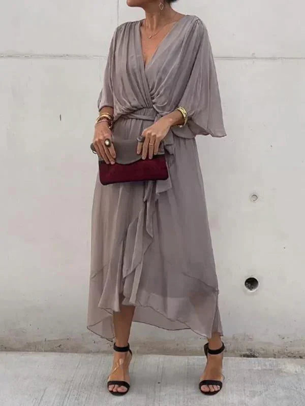 Monica Silk V-Neck Dress