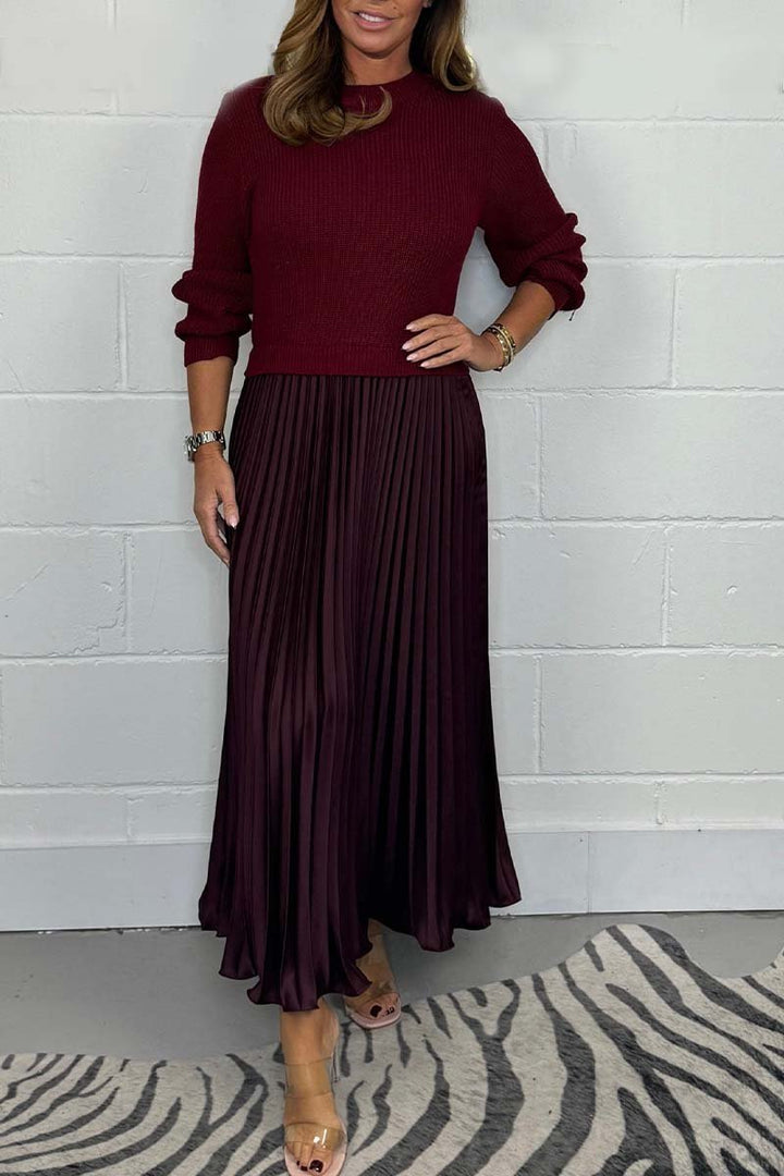 Ambra | Completo Maglione & Gonna Plissettata