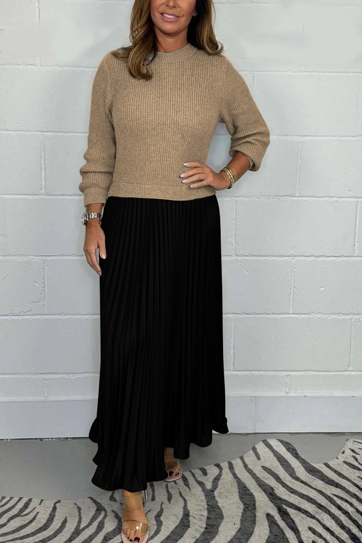 Ambra | Completo Maglione & Gonna Plissettata