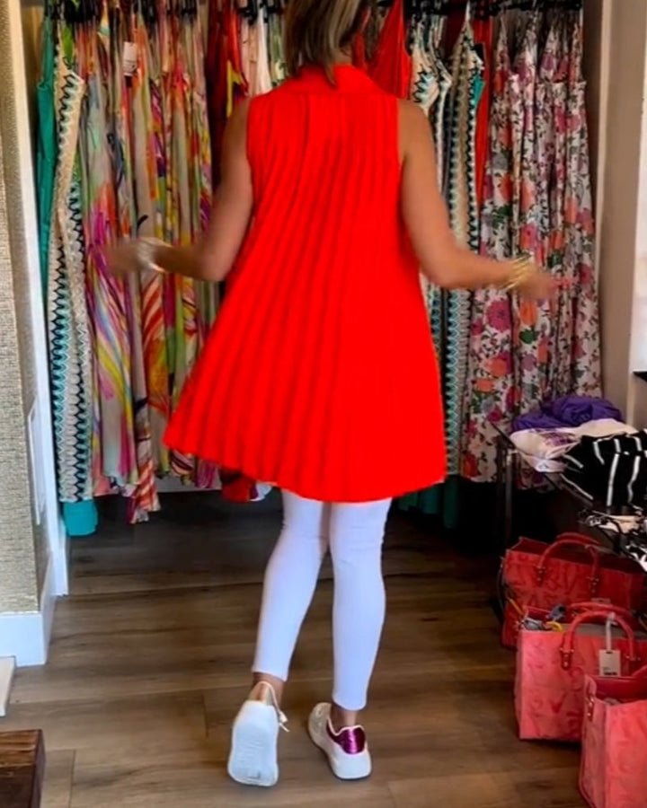 Aria™ | Top Lungo Senza Maniche con Volant Eleganti