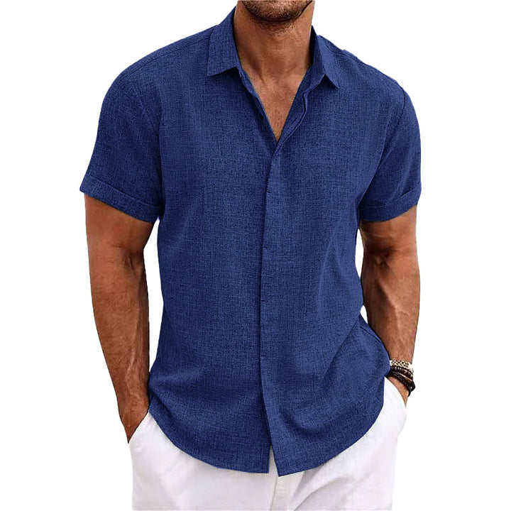 LinoEase™ | Camicia Estiva in Cotone e Lino a Maniche Corte