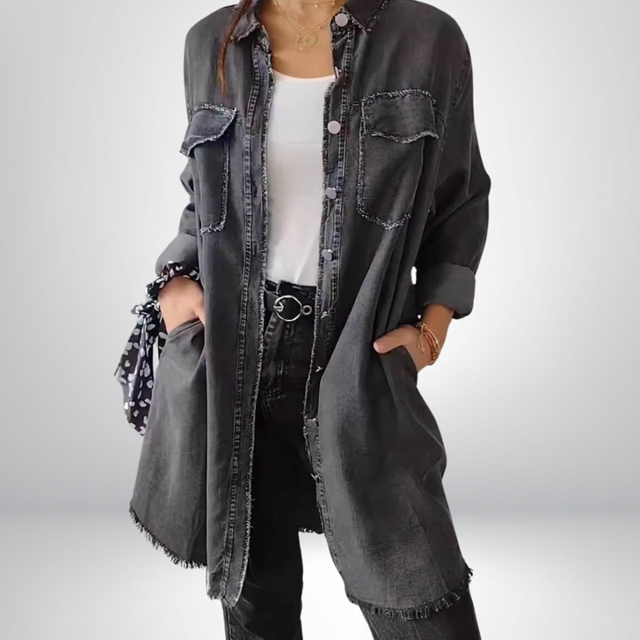 Sofia™ | Giacca in Denim a Maniche Lunghe con Colletto – Stile e Versatilità