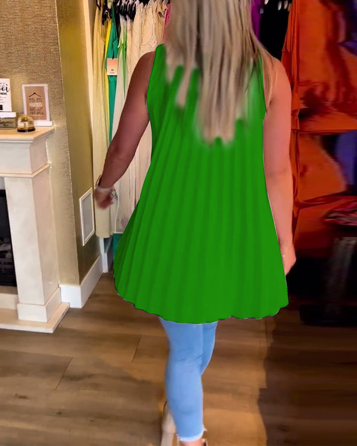 Aria™ | Top Lungo Senza Maniche con Volant Eleganti