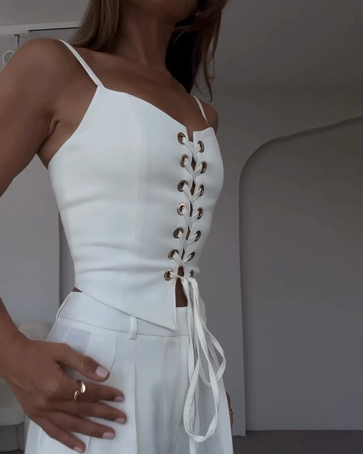 Luca | Set Due Pezzi con Top e Pantaloni Eleganti