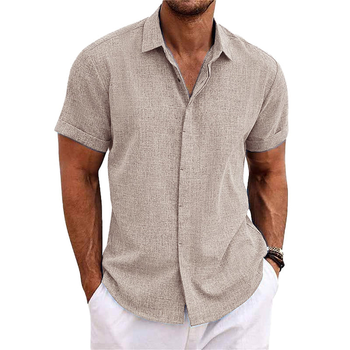 LinoEase™ | Camicia Estiva in Cotone e Lino a Maniche Corte
