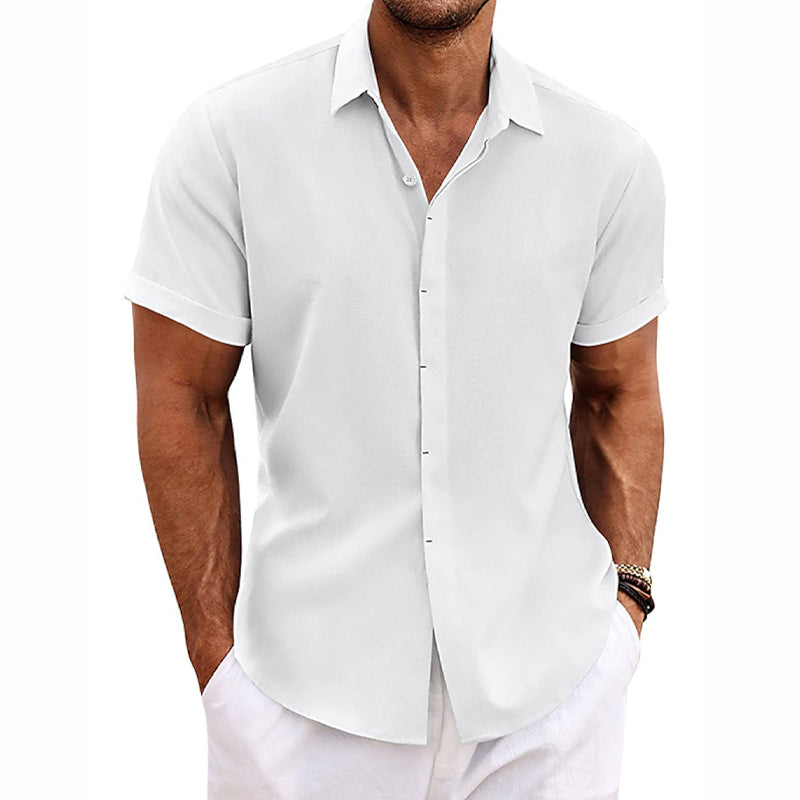 LinoEase™ | Camicia Estiva in Cotone e Lino a Maniche Corte