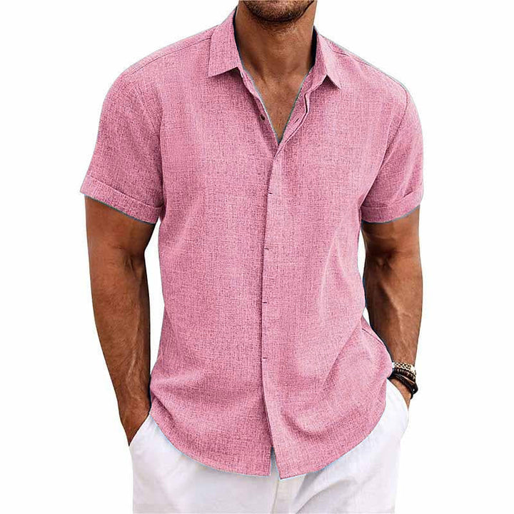 LinoEase™ | Camicia Estiva in Cotone e Lino a Maniche Corte