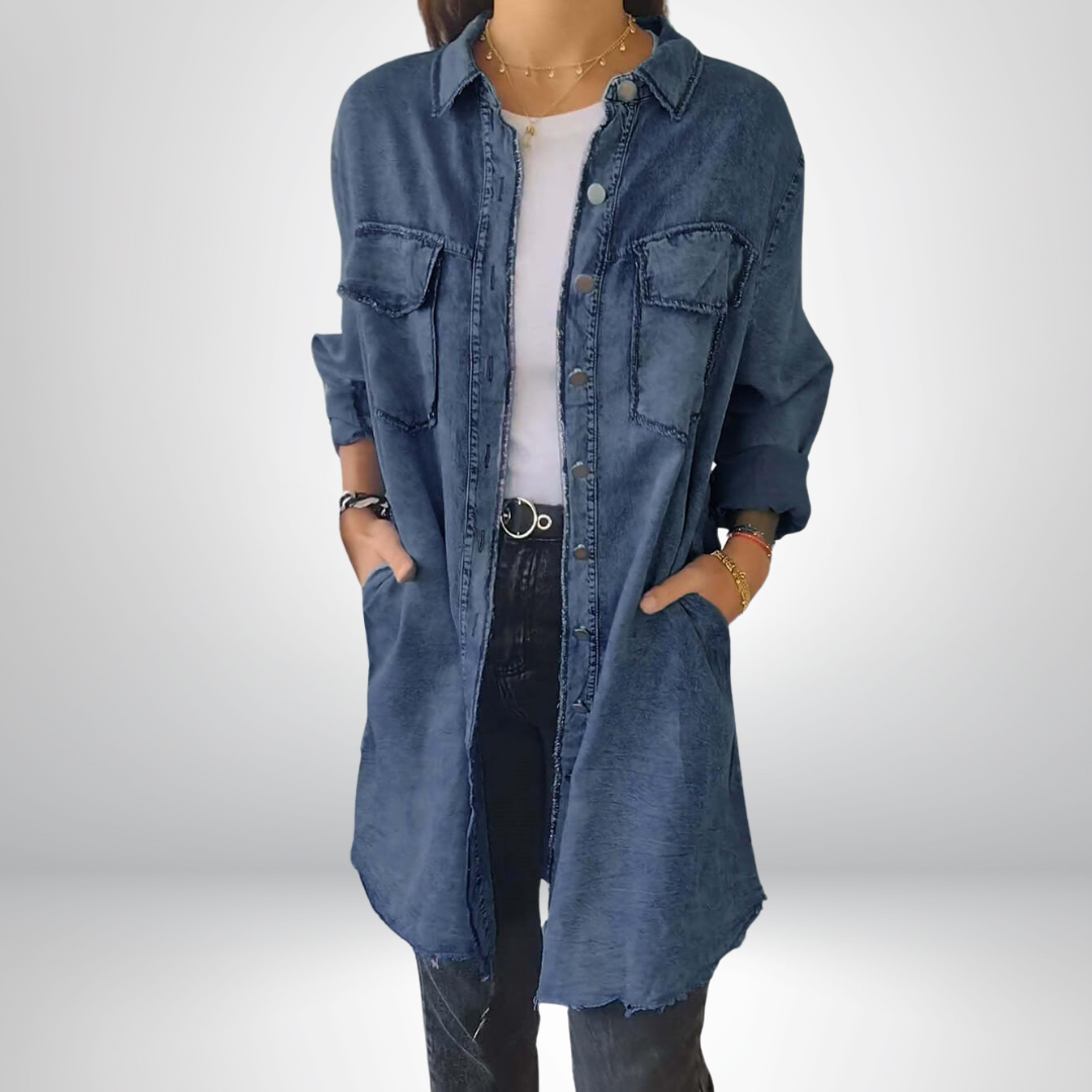 Sofia™ | Giacca in Denim a Maniche Lunghe con Colletto – Stile e Versatilità