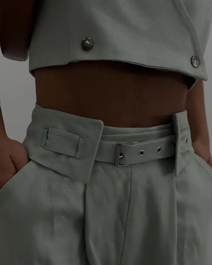 Set Elegante | Top e Pantaloni V-Neck