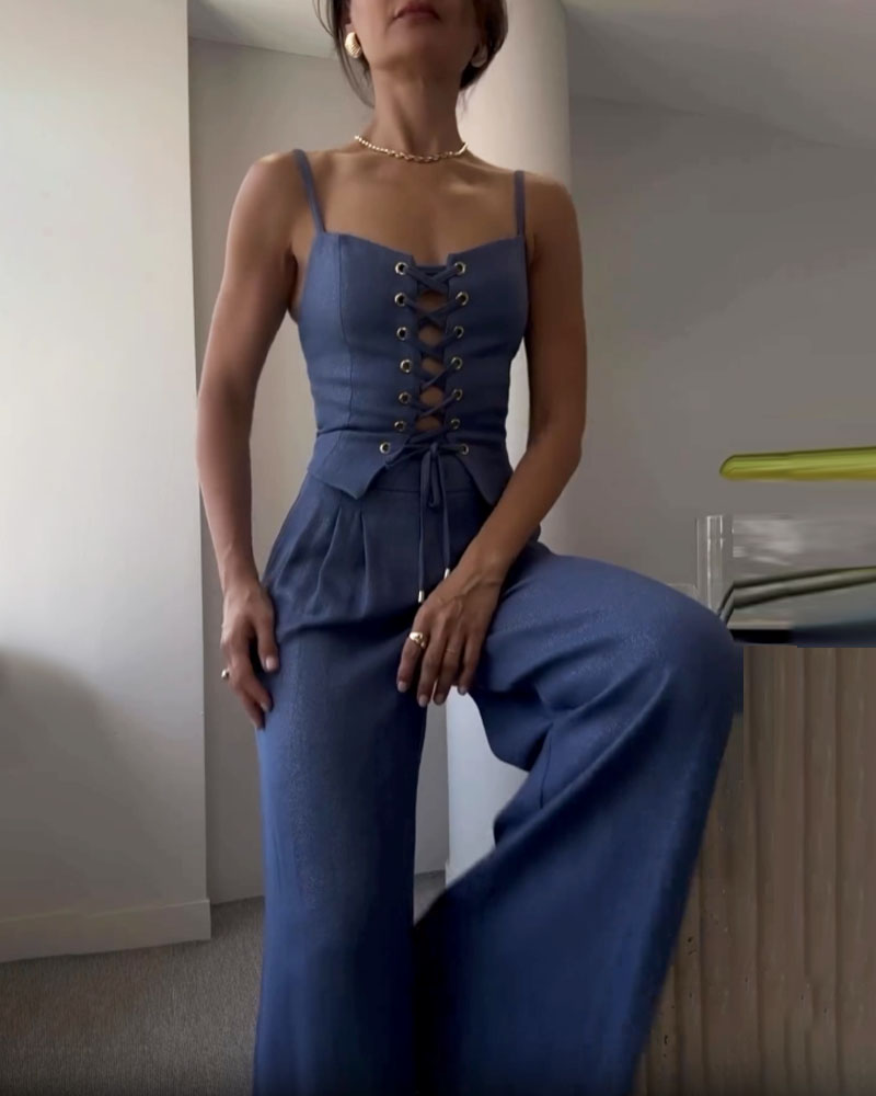 Luca | Set Due Pezzi con Top e Pantaloni Eleganti