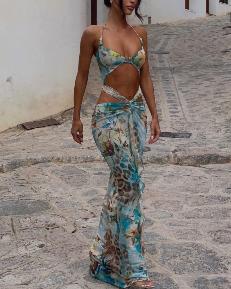 Sofia | Abito Ruffle con Stampa Estiva