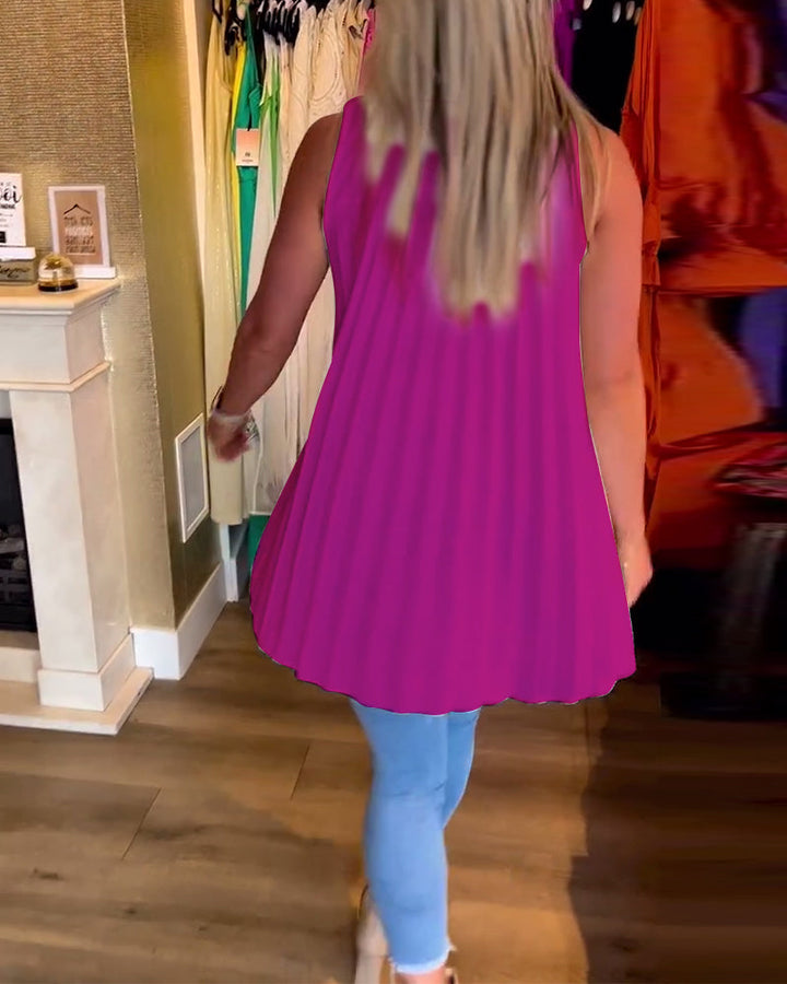 Aria™ | Top Lungo Senza Maniche con Volant Eleganti