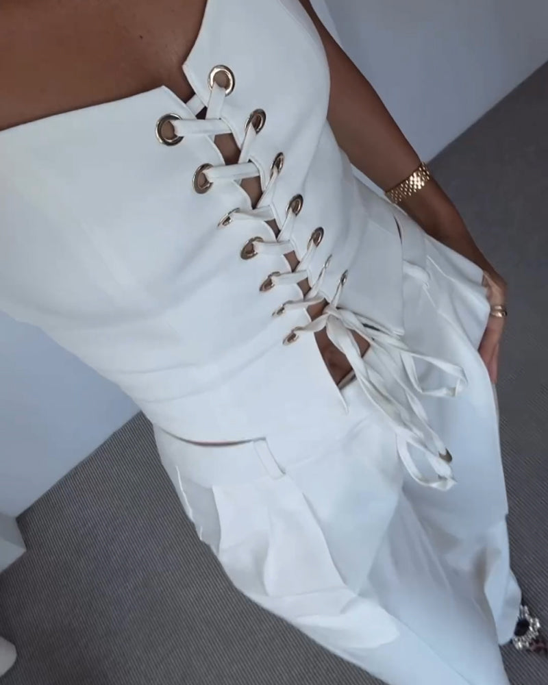 Luca | Set Due Pezzi con Top e Pantaloni Eleganti