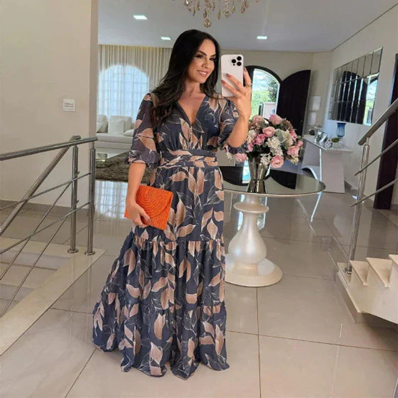 Camille™ | Abito Lungo Floreale con Vestibilità Comoda