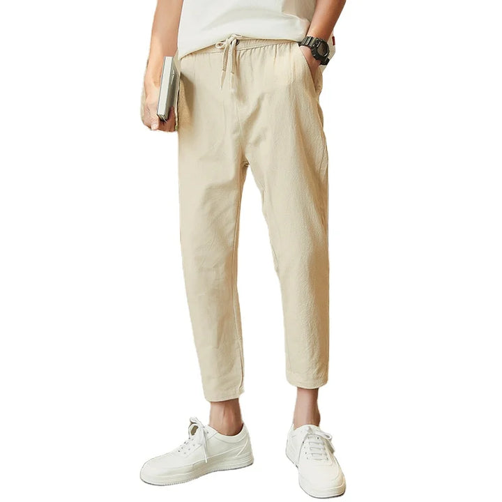 Pantaloni Uomo in Lino Oversize a Gamba Larga