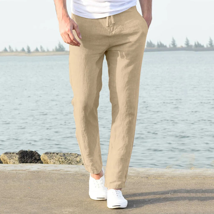 Pantaloni Uomo in Lino e Cotone con Coulisse
