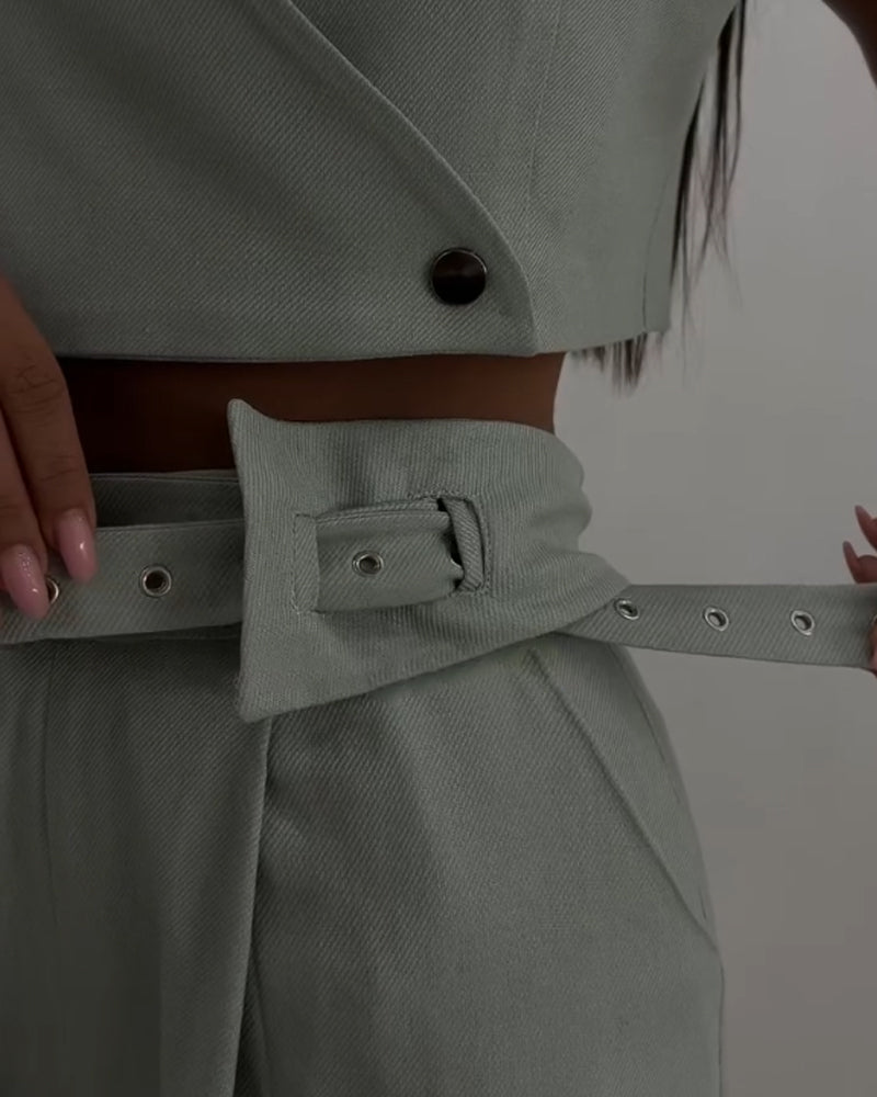 Set Elegante | Top e Pantaloni V-Neck