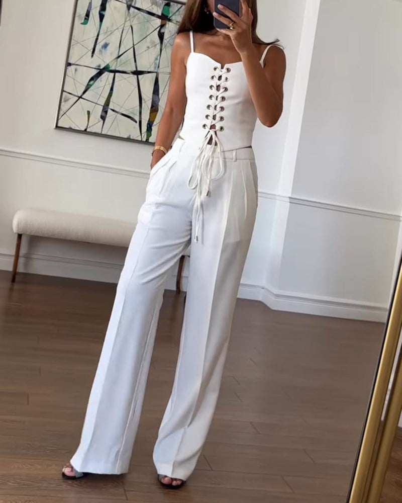 Luca | Set Due Pezzi con Top e Pantaloni Eleganti