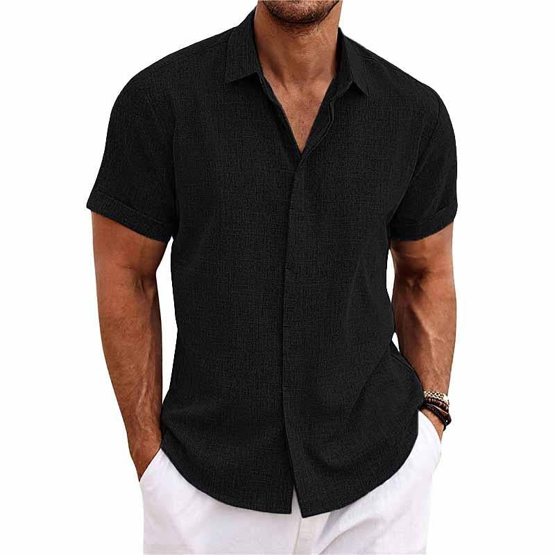 LinoEase™ | Camicia Estiva in Cotone e Lino a Maniche Corte