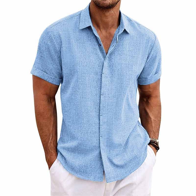 LinoEase™ | Camicia Estiva in Cotone e Lino a Maniche Corte