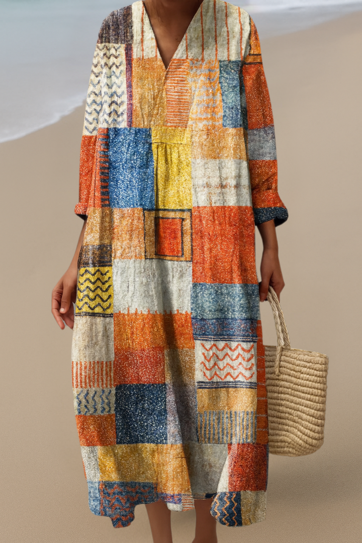 Riva ™ | Abito Boho Patchwork Elegante